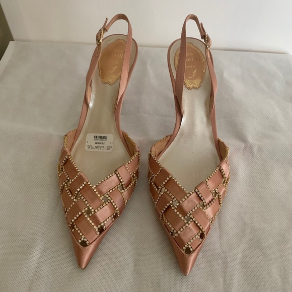 RENE CAOVILLA "Juliette" Satin Slingback Pumps - Picture 2 of 14